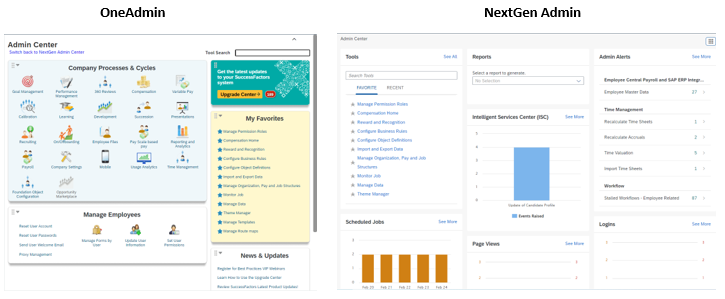 OneAdmin vs NextGen Admin