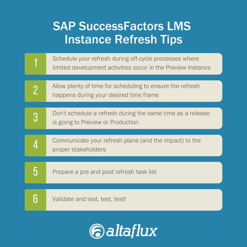 SAP SuccessFactors LMS Instance Refresh Tips
