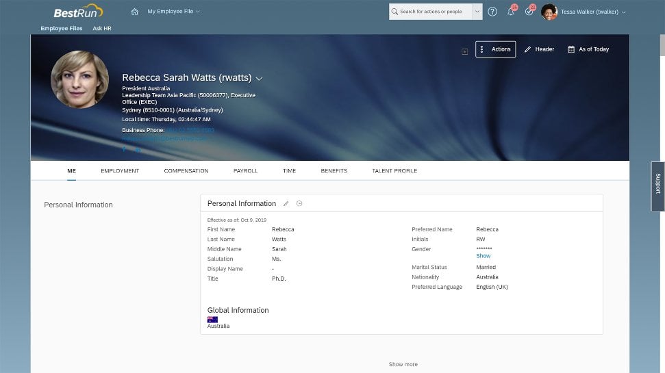 SAP SuccessFactors Employee Central_Self Service