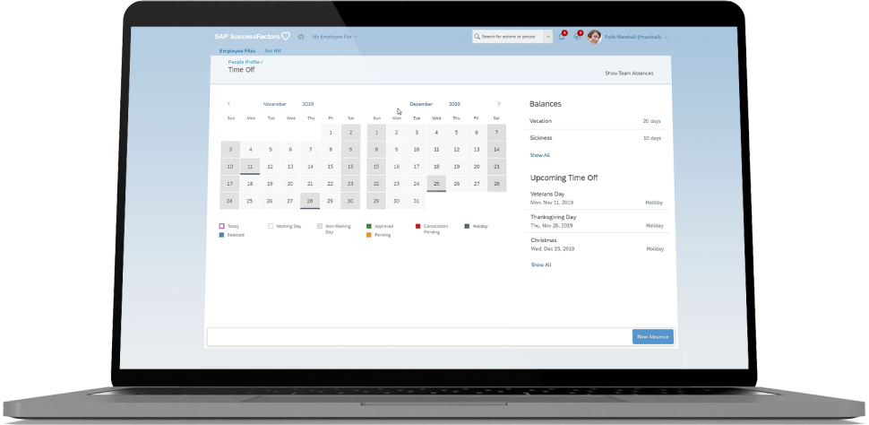 SAP SuccessFactors Time_Screen