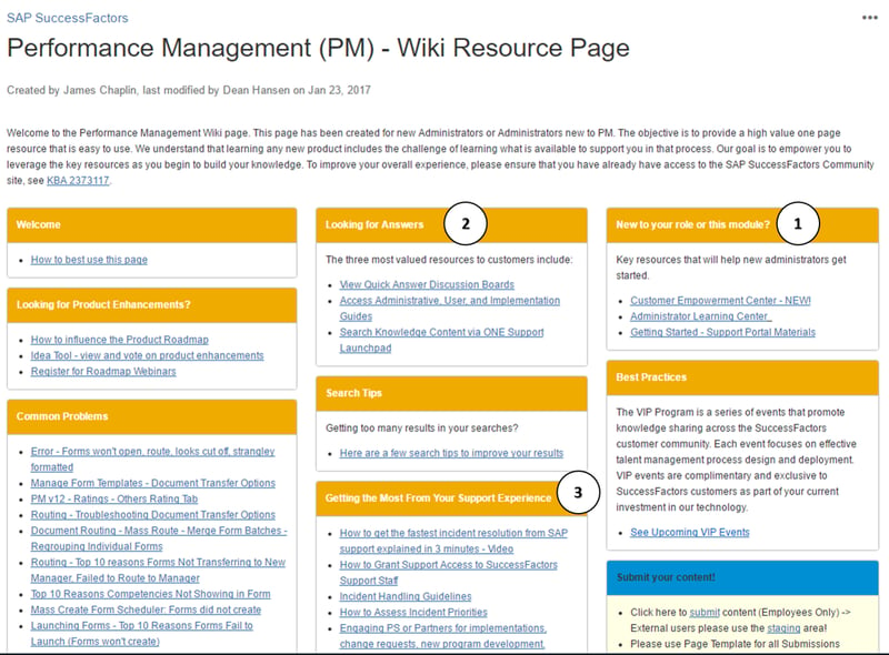 SuccessFactors Performance Management Wiki Resource Page